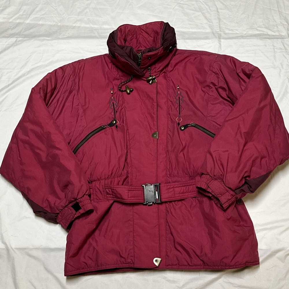 Mountain Goat Vintage Women's Size Large Pink Double Breasted Winter Snow Jacket